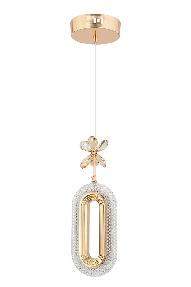 Led Alfa Tekli Gold Ledli Led Avize